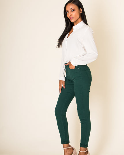 Wholesale Green Classic High Waist Jeans