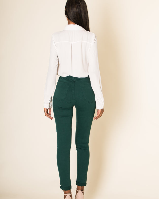 Wholesale Green Classic High Waist Jeans