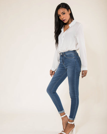 Wholesale Faded Dark Blue Skinny Pants