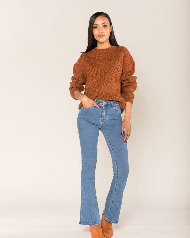 Wholesale Medium Blue Flared Trousers