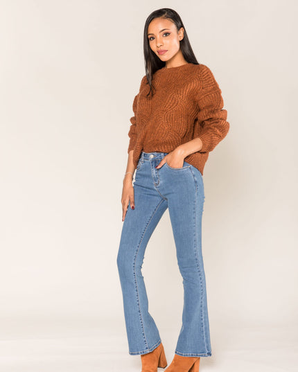Wholesale Medium Blue Flared Trousers