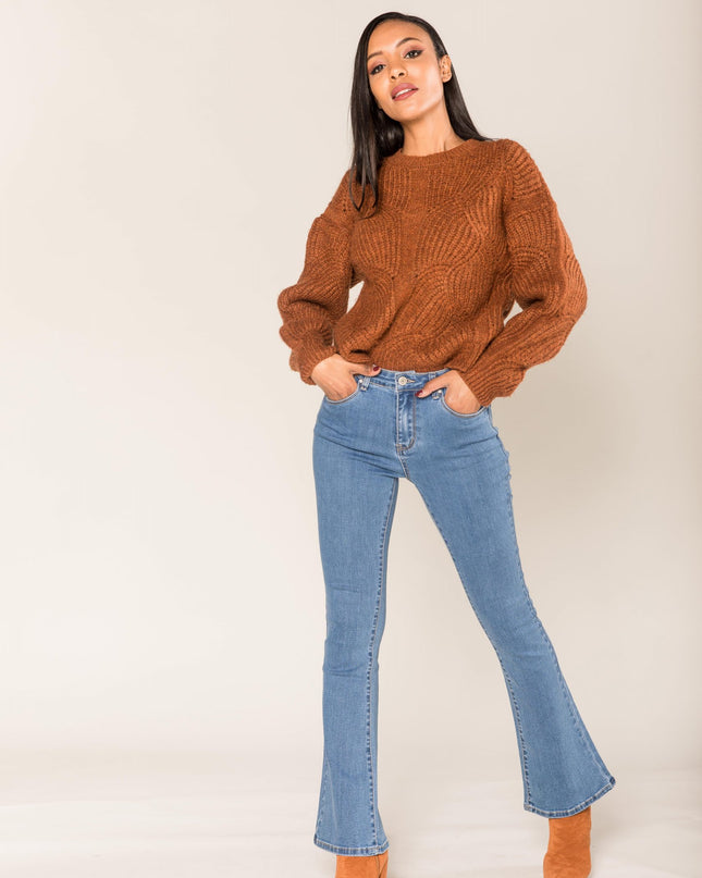 Wholesale Medium Blue Flared Trousers