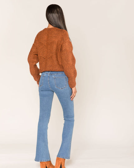 Wholesale Medium Blue Flared Trousers