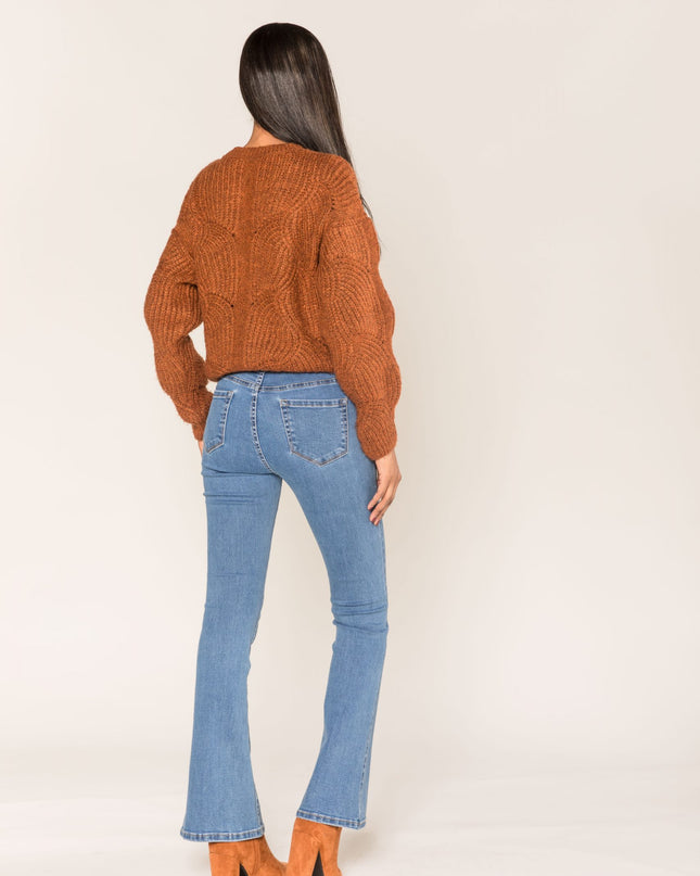 Wholesale Medium Blue Flared Trousers
