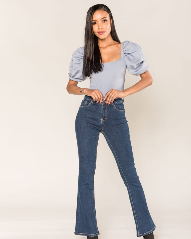 Wholesale Faded Blue Flared Trousers