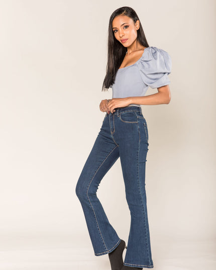 Wholesale Faded Blue Flared Trousers