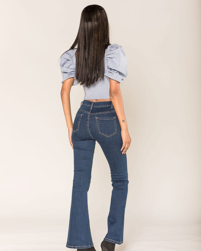 Wholesale Faded Blue Flared Trousers