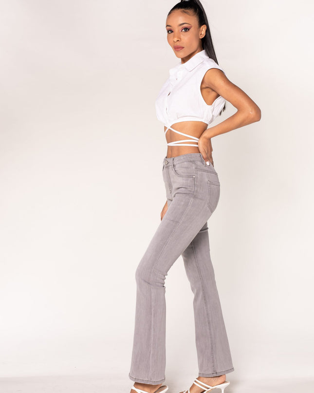 Wholesale Light Grey Flared Trousers