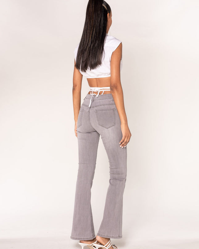Wholesale Light Grey Flared Trousers