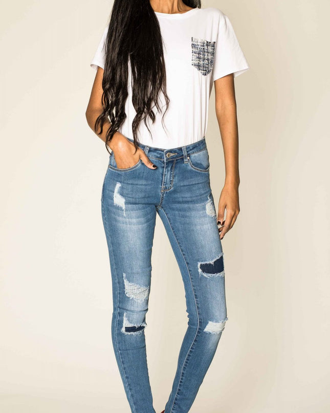 Wholesale Blue Ripped Jeans