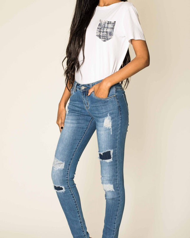 Wholesale Blue Ripped Jeans