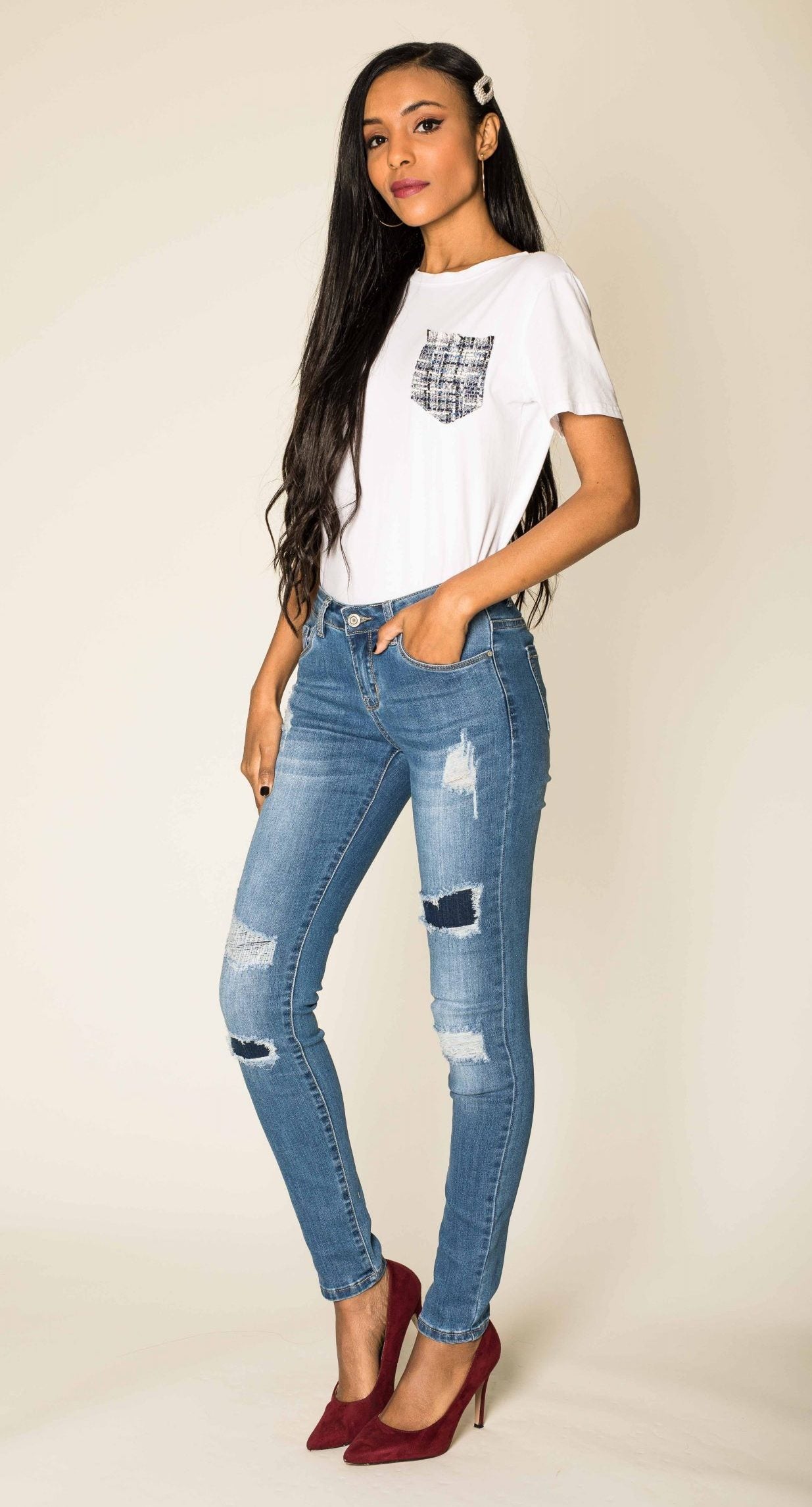 Wholesale Blue Ripped Jeans