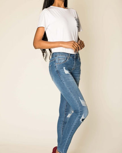 Wholesale Blue Ripped Jeans
