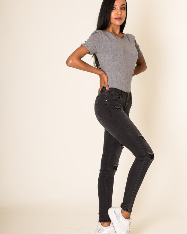 Wholesale Grey Ripped Jeans
