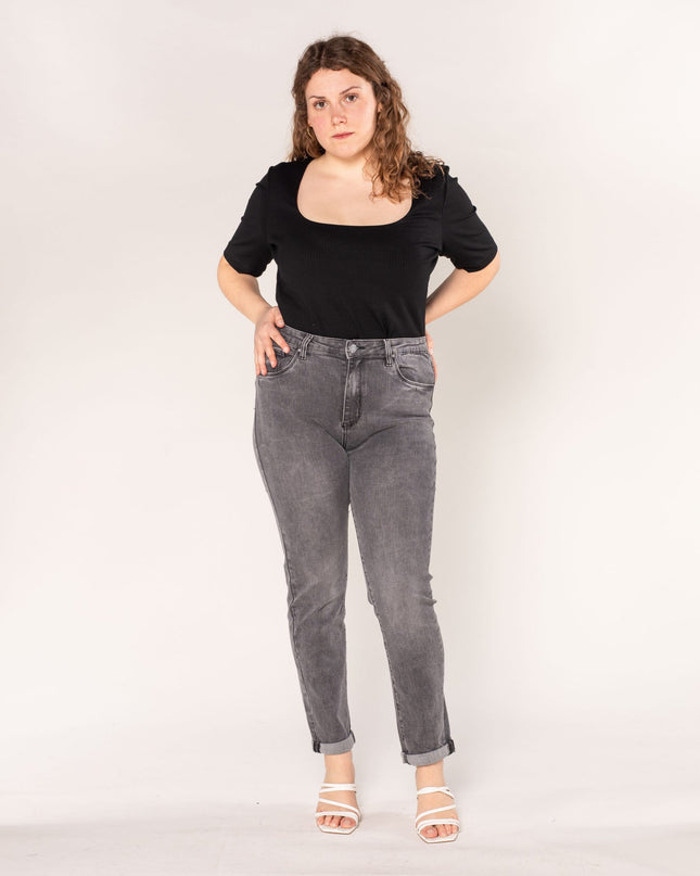 Wholesale Classic Grey High Waisted Plus Size Jeans
