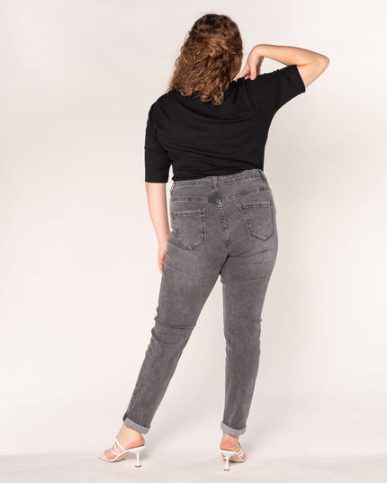 Wholesale Classic Grey High Waisted Plus Size Jeans