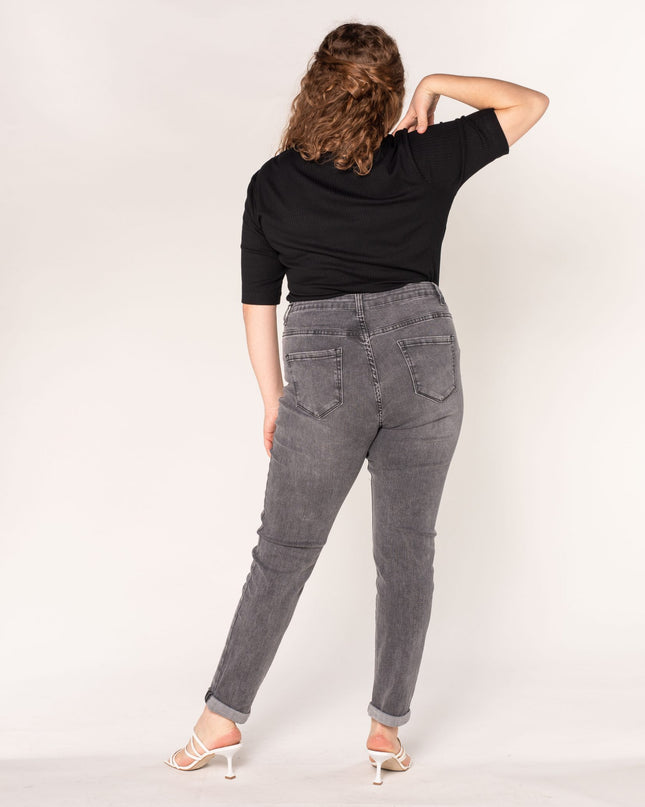 Wholesale Classic Grey High Waisted Plus Size Jeans