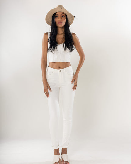 Wholesale White Push Up High Waist Jeans