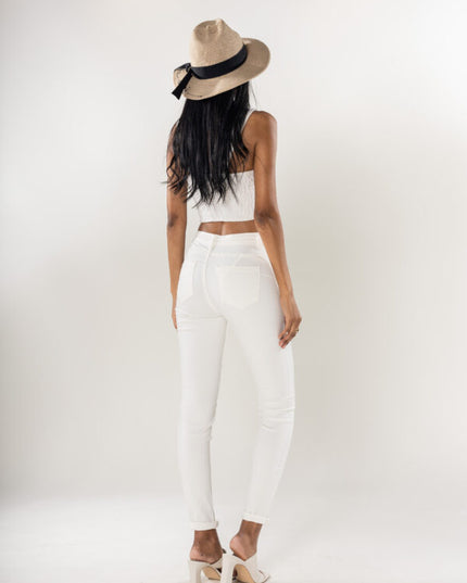 Wholesale White Push Up High Waist Jeans