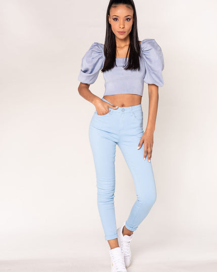 Wholesale Sky Blue High Waist Classic Jeans