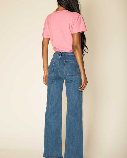 Wholesale Blue Wide High Waisted Jeans