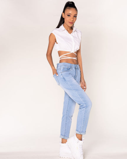 Wholesale Light Blue Mom Jeans