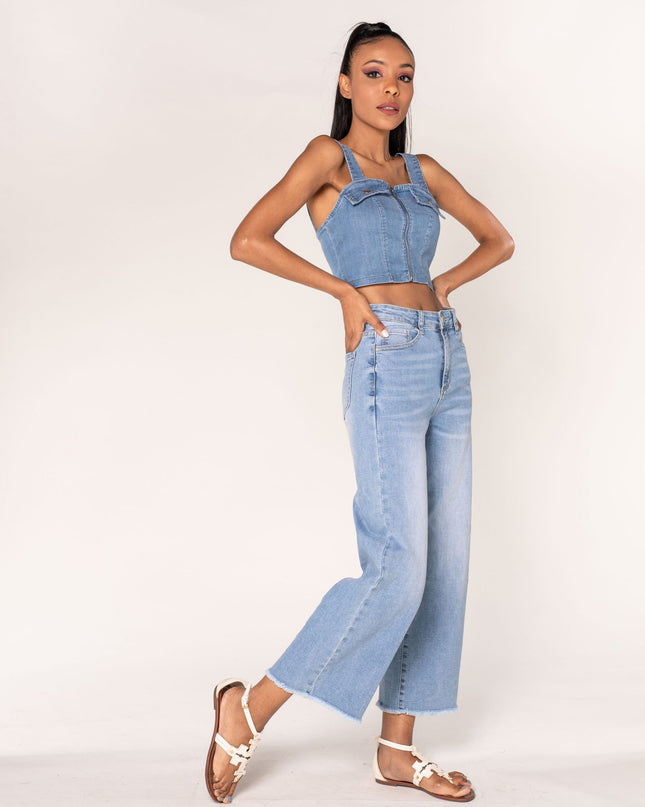 Wholesale Sky Blue Flare Jeans Bootcut Jeans
