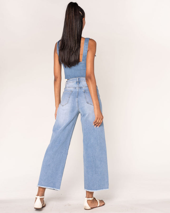Wholesale Sky Blue Flare Jeans Bootcut Jeans