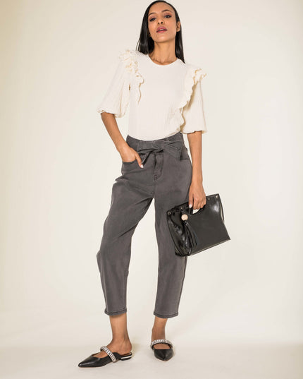 Wholesale Grey Large Jeans with Belt