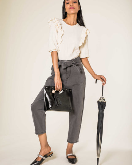 Wholesale Grey Large Jeans with Belt
