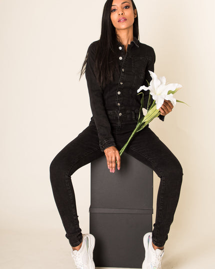 Wholesale Black Jeans Jumpsuit