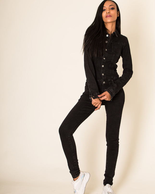 Wholesale Black Jeans Jumpsuit