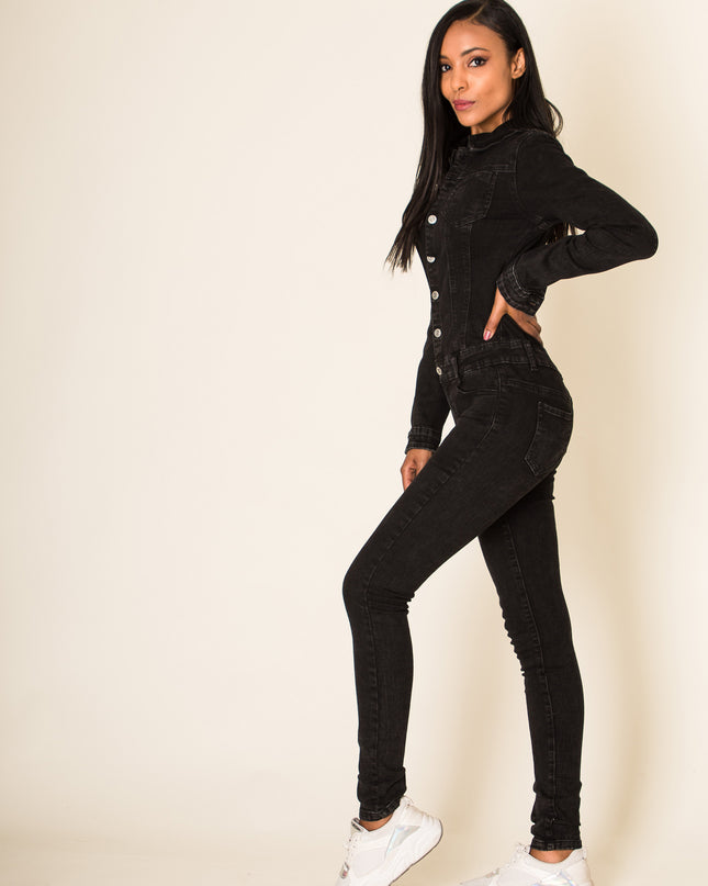 Wholesale Black Jeans Jumpsuit