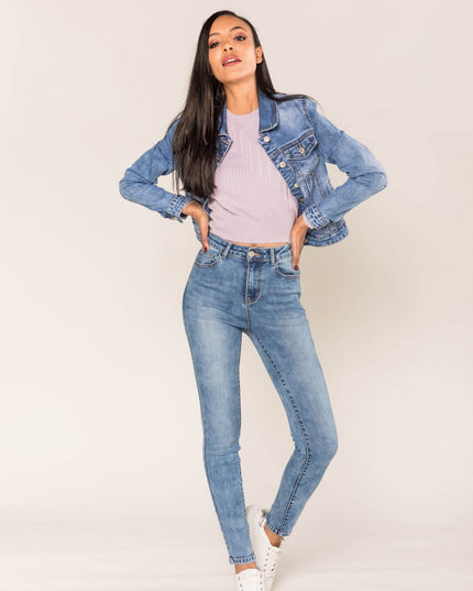 Wholesale Light Blue High Waist Skinny Jeans