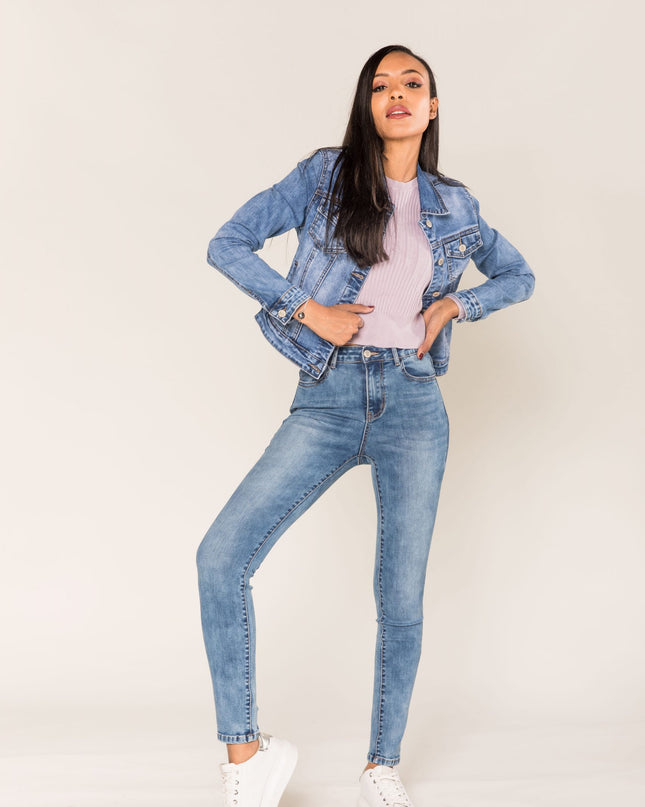 Wholesale Light Blue High Waist Skinny Jeans