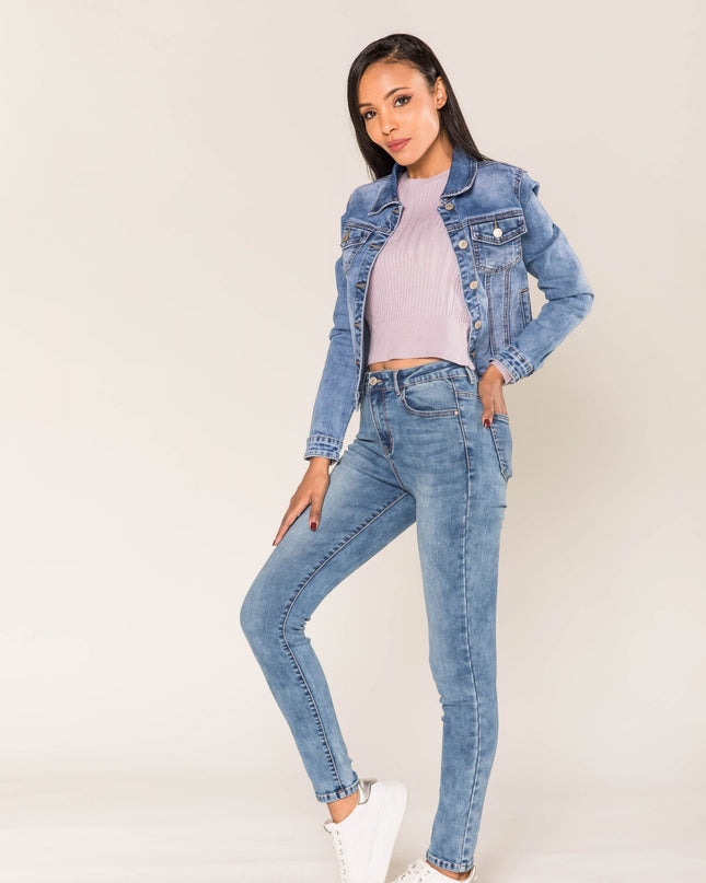 Wholesale Light Blue High Waist Skinny Jeans